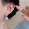 Shiny Zircon Hoop Earring for Women Girls 925 Silver Geometric Square Pendant Earrings Exquisite Party Jewelry Gifts