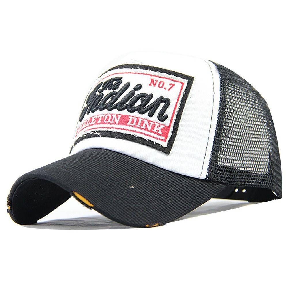 Breathable Snapback Cap Letters Embroidery Sun Protection Caps Casual Mesh Baseball Hat  Outdoor