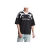 Adidas Trefoil Logo Loose Fit V-Neck Soccer Jersey Men Tops Black IW3635
