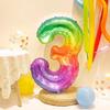 40" Rainbow Gradient Number Balloons for Kids' Birthday Party Photo Props