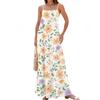 Women's Spring And Summer Casual Fashion Adjustable Suspenders Printed Long Dress