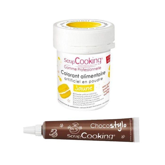 Colorant alimentaire Jaune + Stylo chocolat