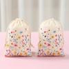 6pcs, Wild Flowers Drawstring Gift Bags,Spring Theme Colorful Wild Flowers Floral Butterfly Sack Bag Drawstring Candy Gift Bags