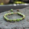 Bohemian Women's Colorful Imperial Shoushan Stone Bracelet, 5*7 Irregular Natural Stone Design