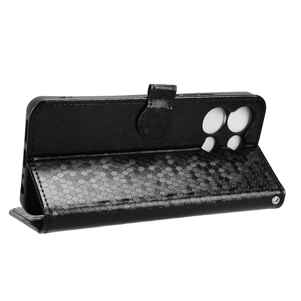 For TCL K33 5G/K32 5G Wallet Case Dot Pattern Imprint PU Leather Phone Cover with Wrist Strap