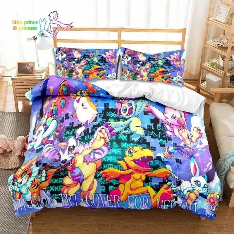Digimon Anime Bed Linen Collection Single Size Size Single Size Full Queen Size King Size Size Bed Collection Adult Kid Bedroom Adventure Monster