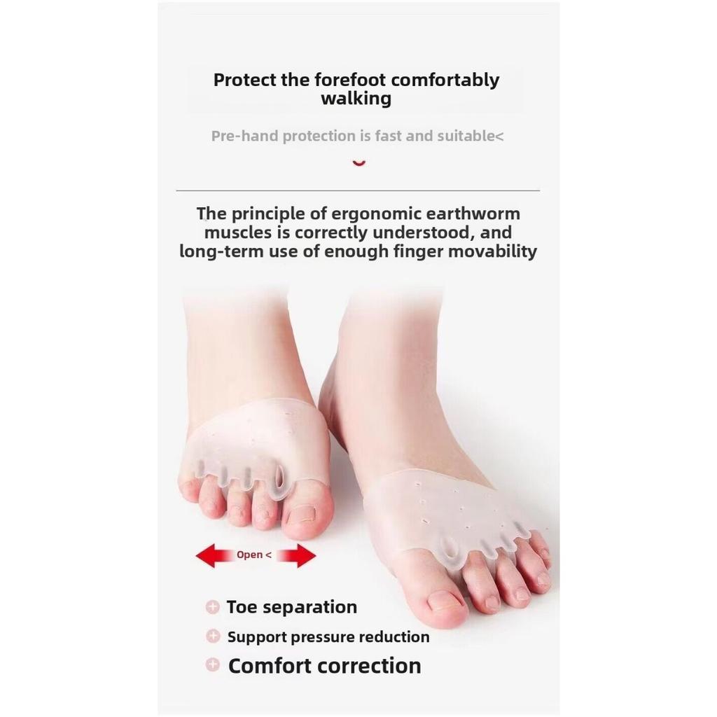 1Pairs Toe Separator Made of Silica Gel with Bunion Brace-Comfortable Foot Alignment Tool To Enhance Fitness Training Effect