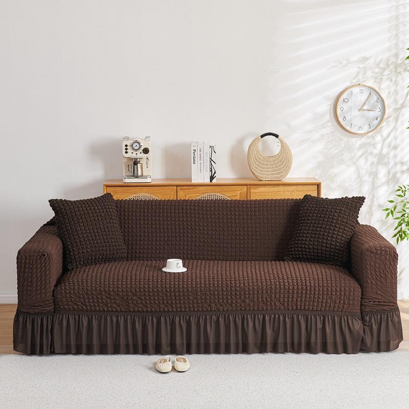 Elastic Sofa Cover Stretchable Furniture Protector with Skirt Washable Durable Fits Most Couches Living Room Decor 1/2/3/4/5seat