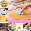 8Pcs/Set Cookie Cutters Plastic Cupcake Round Biscuit Cutters Light Green Wave Doublesided Cookie Tool DIY Cookie Dough Cutters