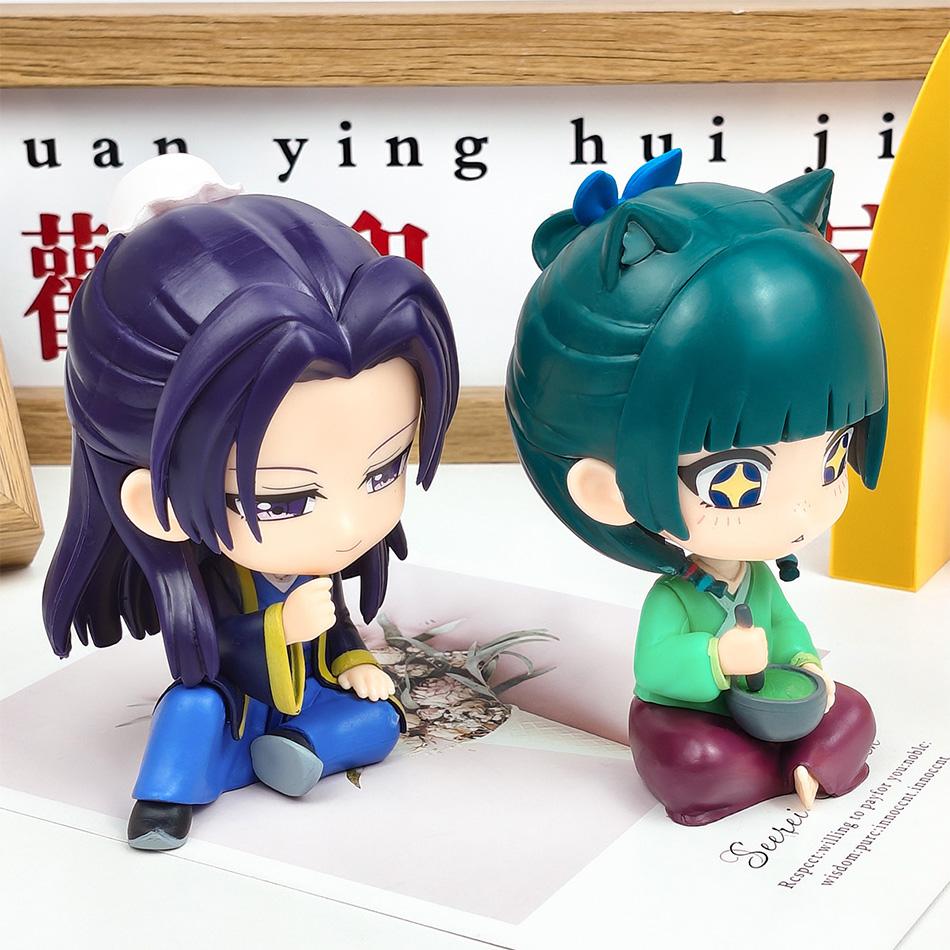 Q Version Maomao Jinshi Kawaii Sitting Mini Figure Anime Desktop Car Ornament Collectible Model Toy From Apothecary Diaries