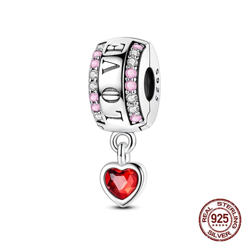 100% Copper Strawberry Lipstick Ladybird China Red Charms Beads Fitoriginal Bracelets For Women Diy Jewellery