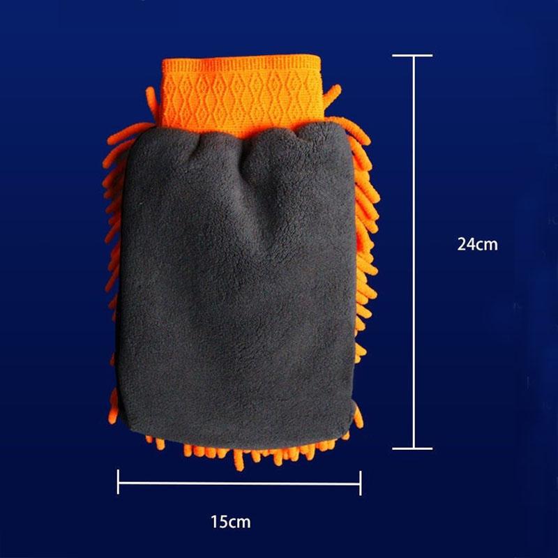 Waterproof Car Wash Microfiber Chenille Gloves Thick Car Cleaning Mitt Wax Detailing Brush Auto Care Double-faced Glove