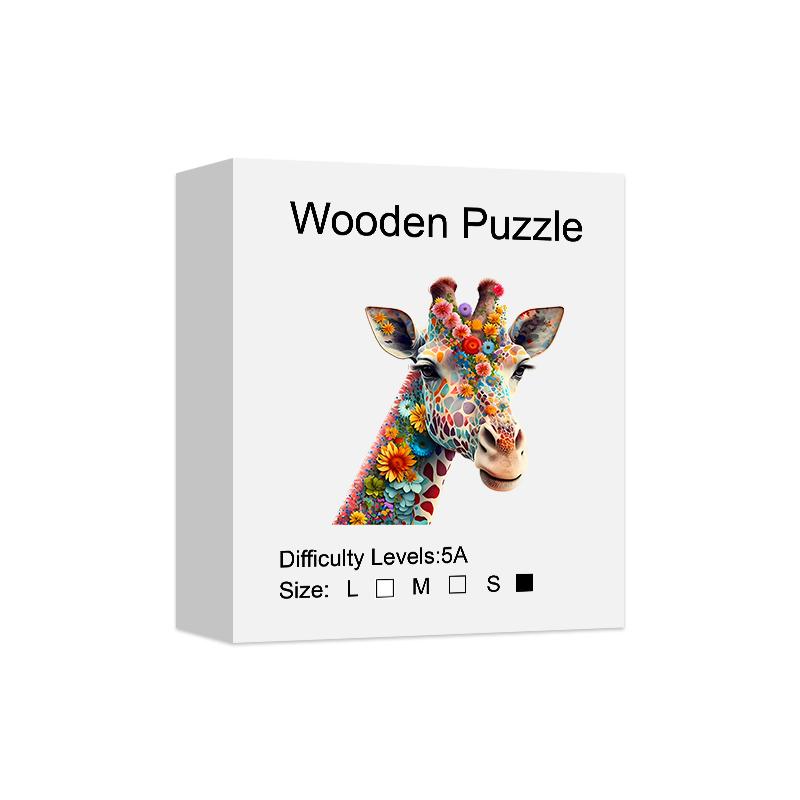 Flower Giraffe Wooden Puzzle, High-difficulty Magic Puzzle Intellectual Toy, Birthday Holiday Gift, Family Game Home Decor