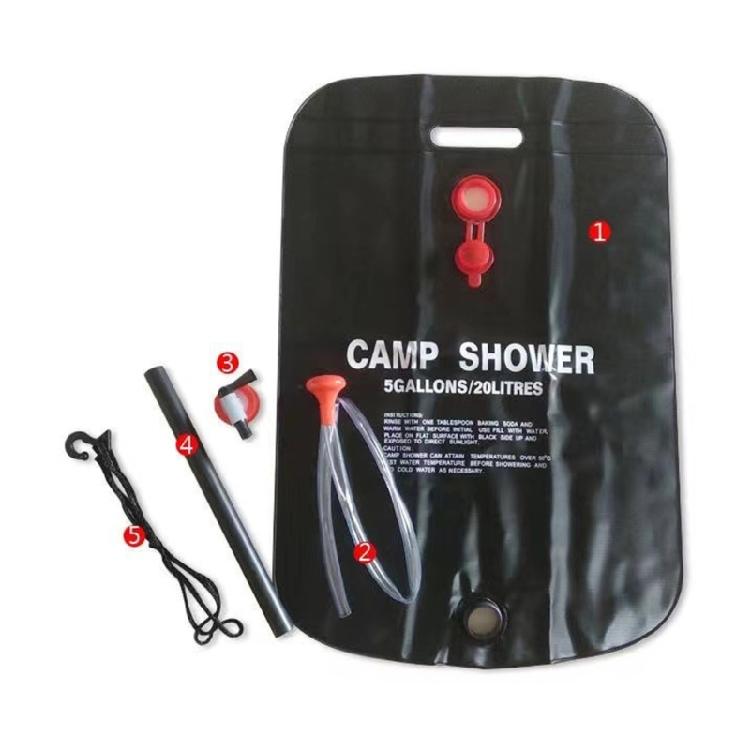 Outdoor Camping Folding Water Storage Bag With Showerhead 20L Beach Swimming Solar Heated Bathing Water Bag Enduring
