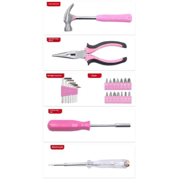 Plastic And Metal 29Pcs Home Repair Tool Kit With Storage Case Include Plier Hammer Hex Key For Practical Daily Use