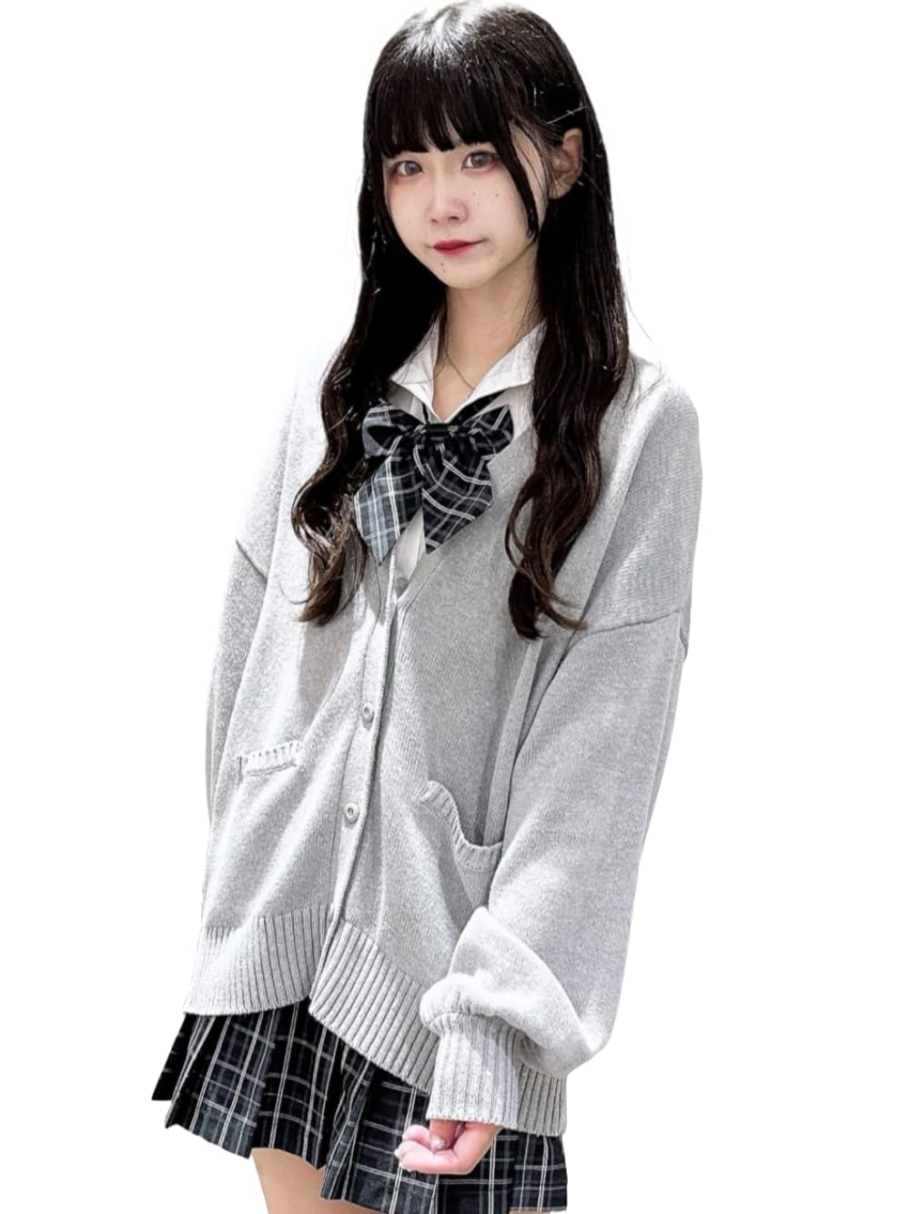 

WEGO Knit School Cardigan with Loose Fit and Loose Perfect for School High and Junior High School Perfect for Fall and A great gift for Type Heather