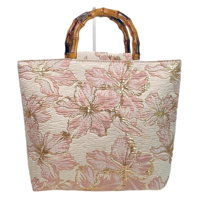 New Bamboo Knot Handbag High-End Colorful Retro Women's Handheld Heavy Embroidery Trendy Evening Bag 2026