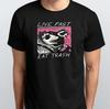 Live Fast Eat Trash Funny Cartoon Raccoon T-SHIRT Black