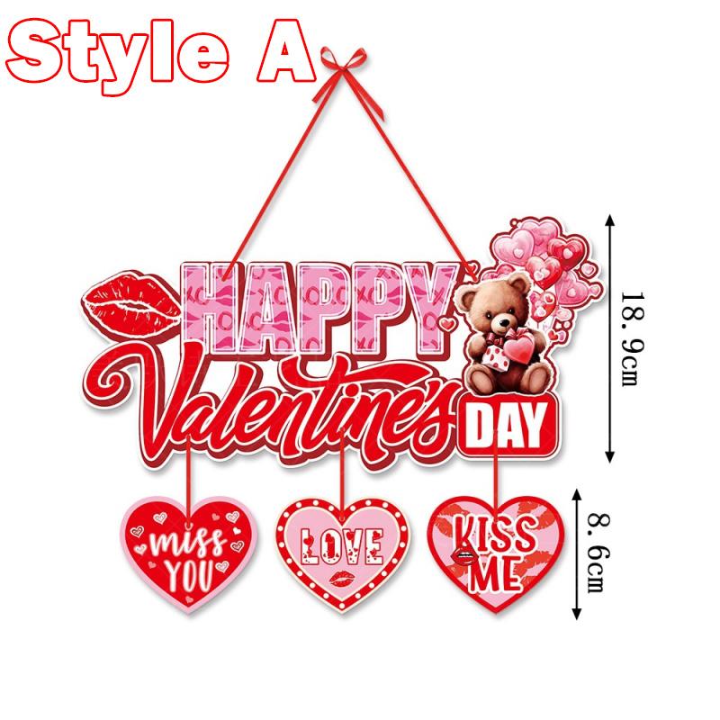 New Valentine's Day Door Hanger Banner Garland Heart Love Faceless Doll Pendants Window Ceiling Hanging Wedding Party Home Decor