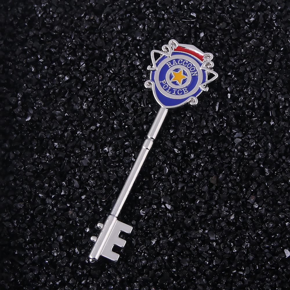 Movie Resident Evil Brooch Movie Props Raccoon City Police Detective Badge Key For Women Men Fans Jewelry Accessories Gifts
