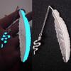 Cute Luminous Metal Feather Bookmarks Kawaii Butterflies Owl Dragonflies Book Marks For Teachers Gift Beautiful Book Accessories
