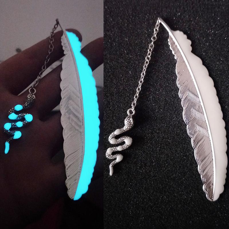 Cute Luminous Metal Feather Bookmarks Kawaii Butterflies Owl Dragonflies Book Marks For Teachers Gift Beautiful Book Accessories