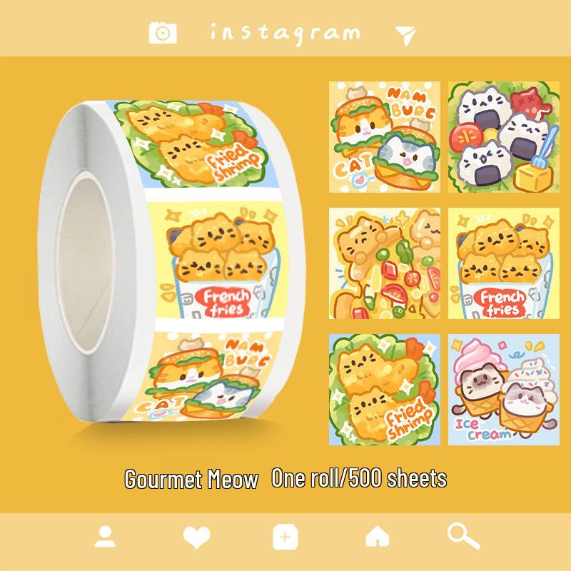 

Cute Cartoon Stickers: 500-Count Roll for Baby Rewards, Student Journals, Gifts, Toys, and Cup Decorations