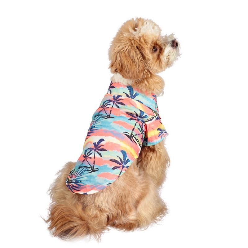 Hundebekleidung Hawaiianischer Blumenprint Strandhemd