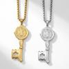 European American Punk Retro Titanium Steel Saint Santiago Key Necklace Pendant