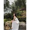 Pure Desire Style Black Mesh Splicing Sexy Suspender Dress Femininity Summer New Seaside Vacation Waist Dress