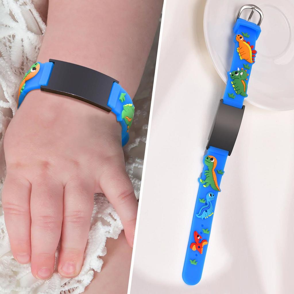 Butterfly Chain Girl Boy Bracelet Personalized Gift, Custom Name ID Silicone Wristband, Free Engrave ID Bracelet Adjustable