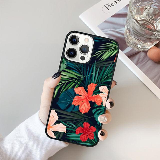 Tropical Paradise Hawaiian Flower Phone Case For iPhone 17 Air 15 16 Cover 14 13 11 12 Pro Max Max Plus Back Cover