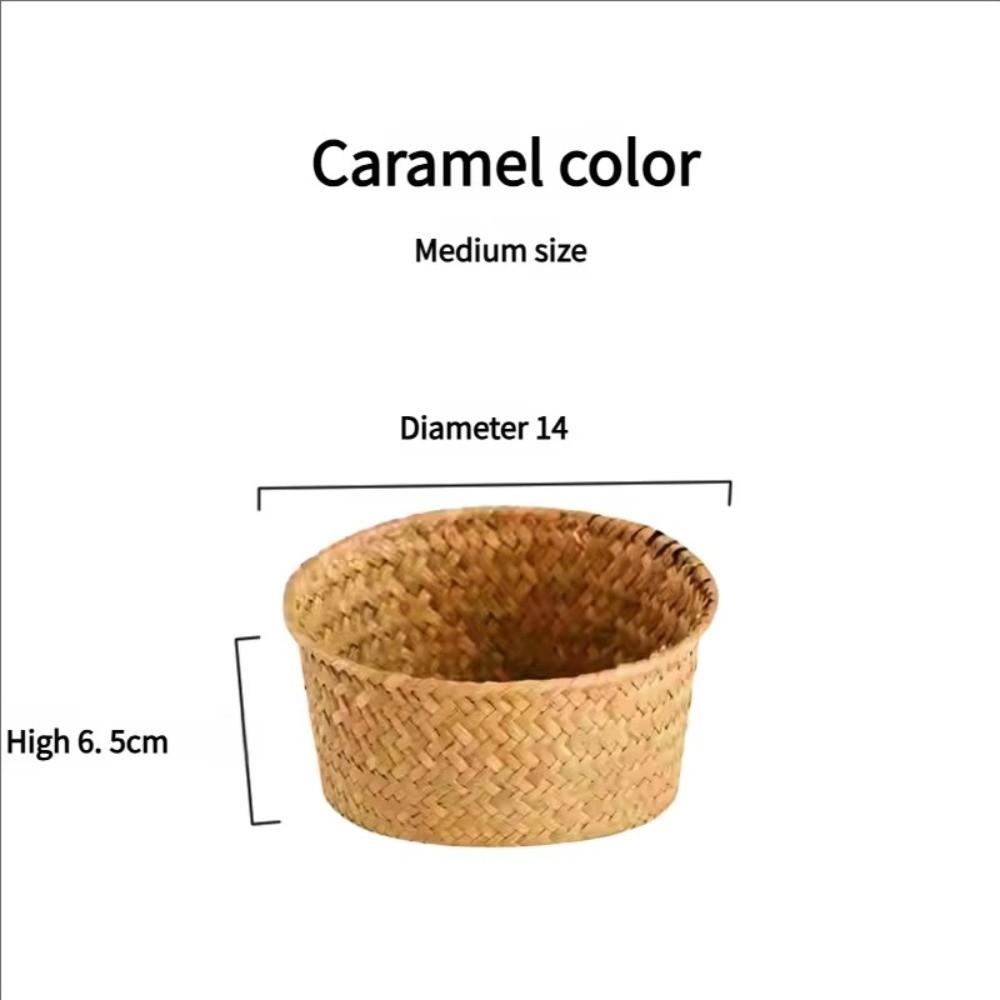 Home Desktop Decoration Kitchen Storage Basket Sundries Organizer Hand-woven Baskets