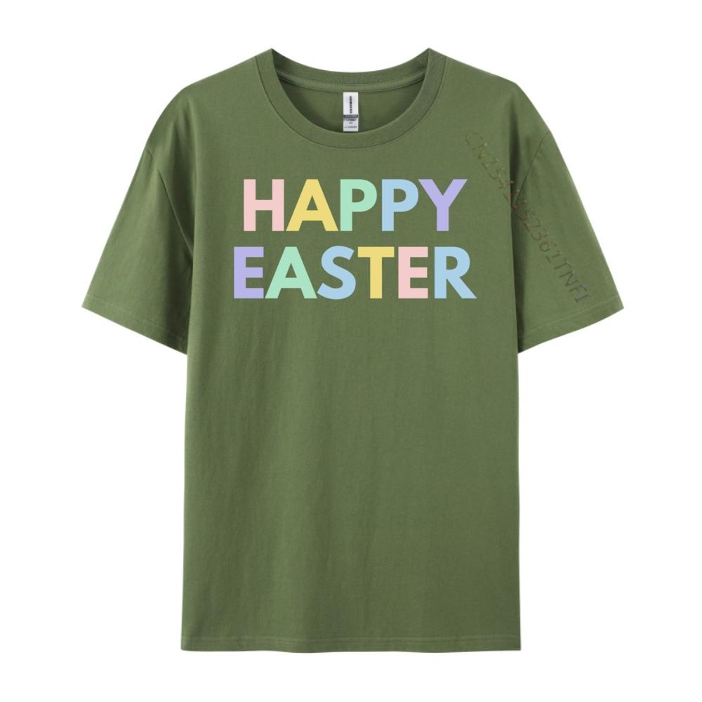 Cute Pastel Happy Easter Graphic T Shirts 100 Cotton ClassicMan Clothes Letter Mens Designer Clothes Classic Christmas Family