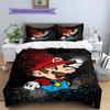 Mario Patterned Pillowcase & Duvet Cover Set Anime Trendy Themed Bedding for Bedroom Decor Holiday Choice