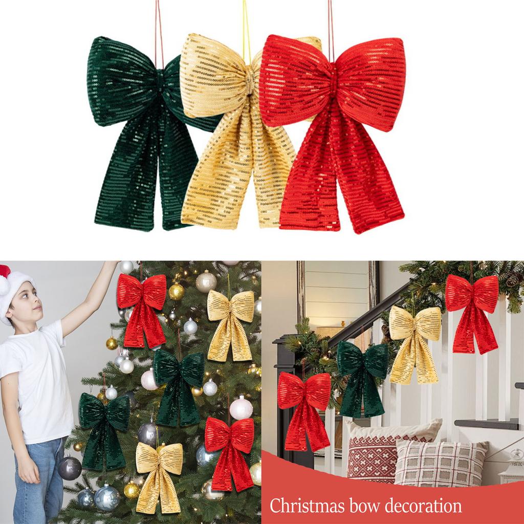 Christmas Decorations High-end Gold Velvet Bow Christmas Flocking Bow Large Red