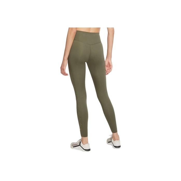 Nike Side Pattern Printed Slim Fit Workout Pants Women Pants Green DM7258-222