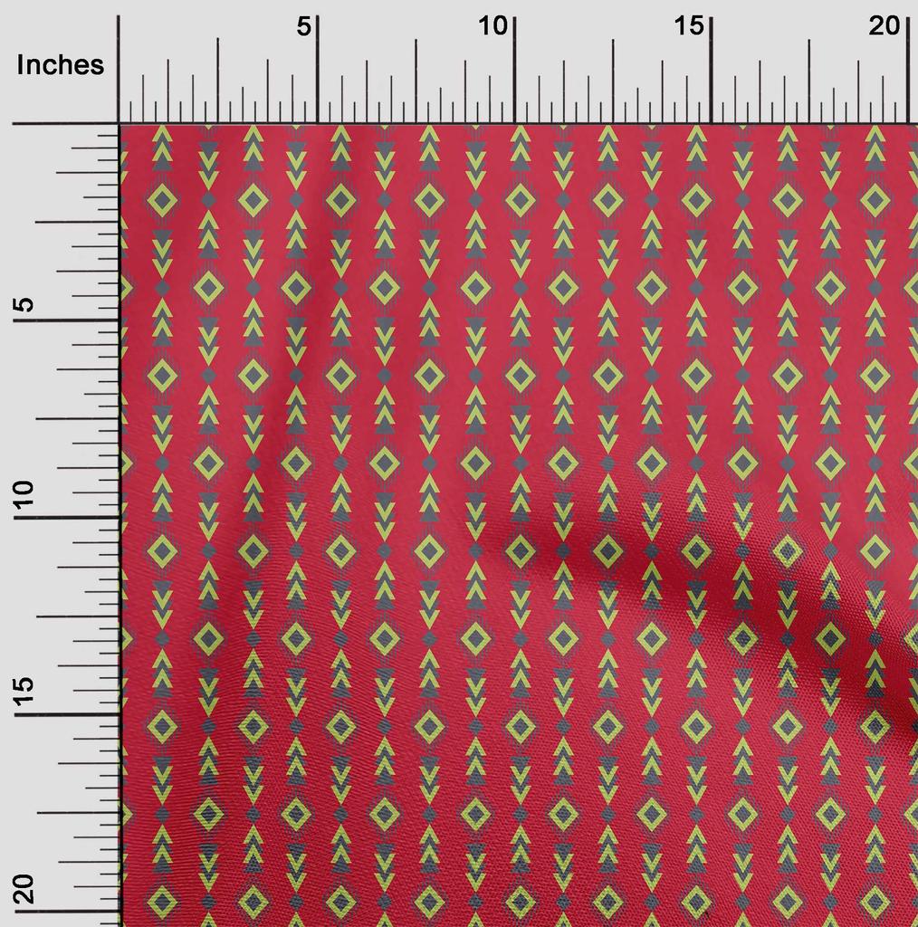 oneOone Cotton Flex Fabric Diamond & Triangle Geometric Print Sewing Fabric BTY 40 Inch