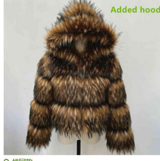 European and American Hot-Selling Imitation Raccoon Fur Patchwork Women's Coat