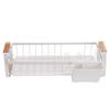 Dish Rack and Drain Board Kitchen Plate Cup Dish Drying Rack Tray Cutlery Dish Drainer with Wood Handle