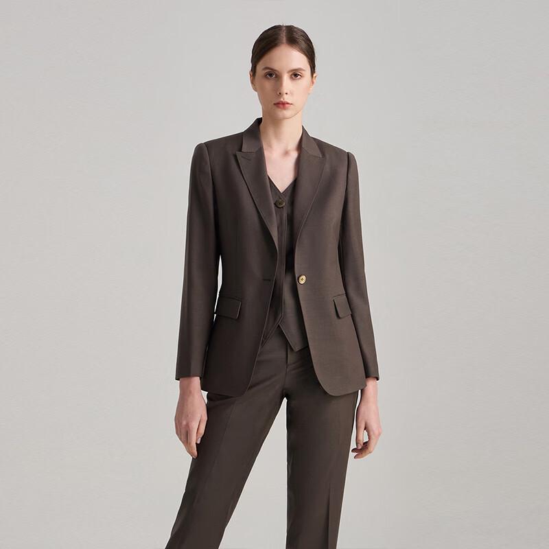 LadyS Elite Maple Sugar Mocha Cocoa Brown Wool Blend Suit Collection