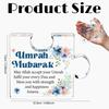 2D Flat "Umrah Mubarak" Acrylic Desk Decor Plaque, Floral Design, Suitable for Wall Decoration, Porch, Room, Villa, Accents Home, Hallway, or Workplac