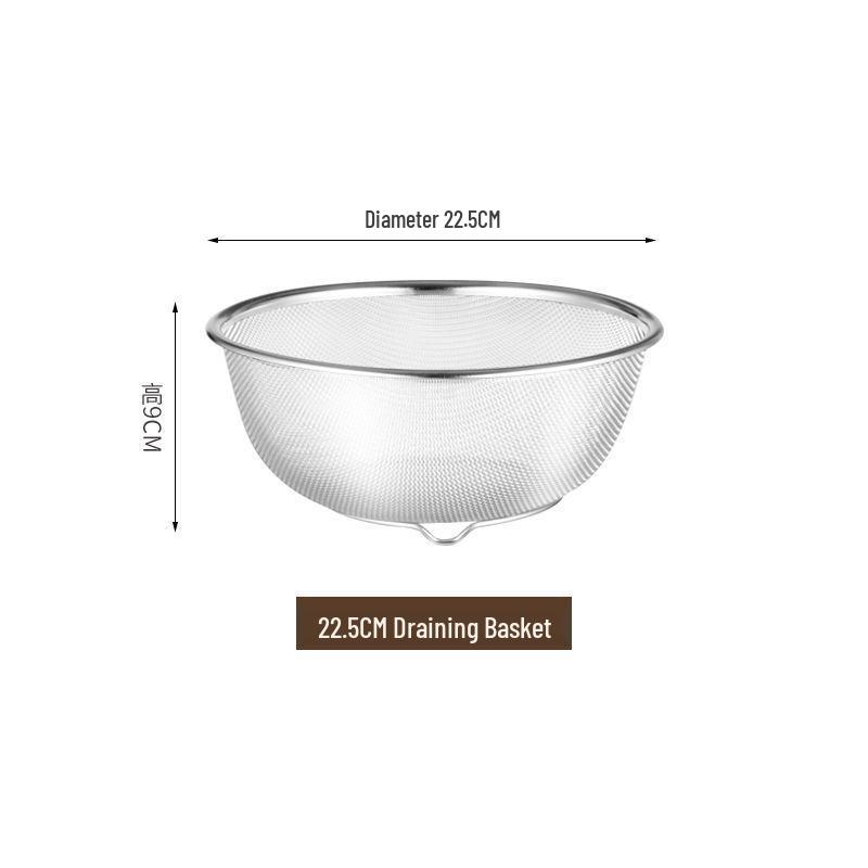 Food Grade Stainless Steel Colander & Strainer Basket for Washing Vegetables and Rice