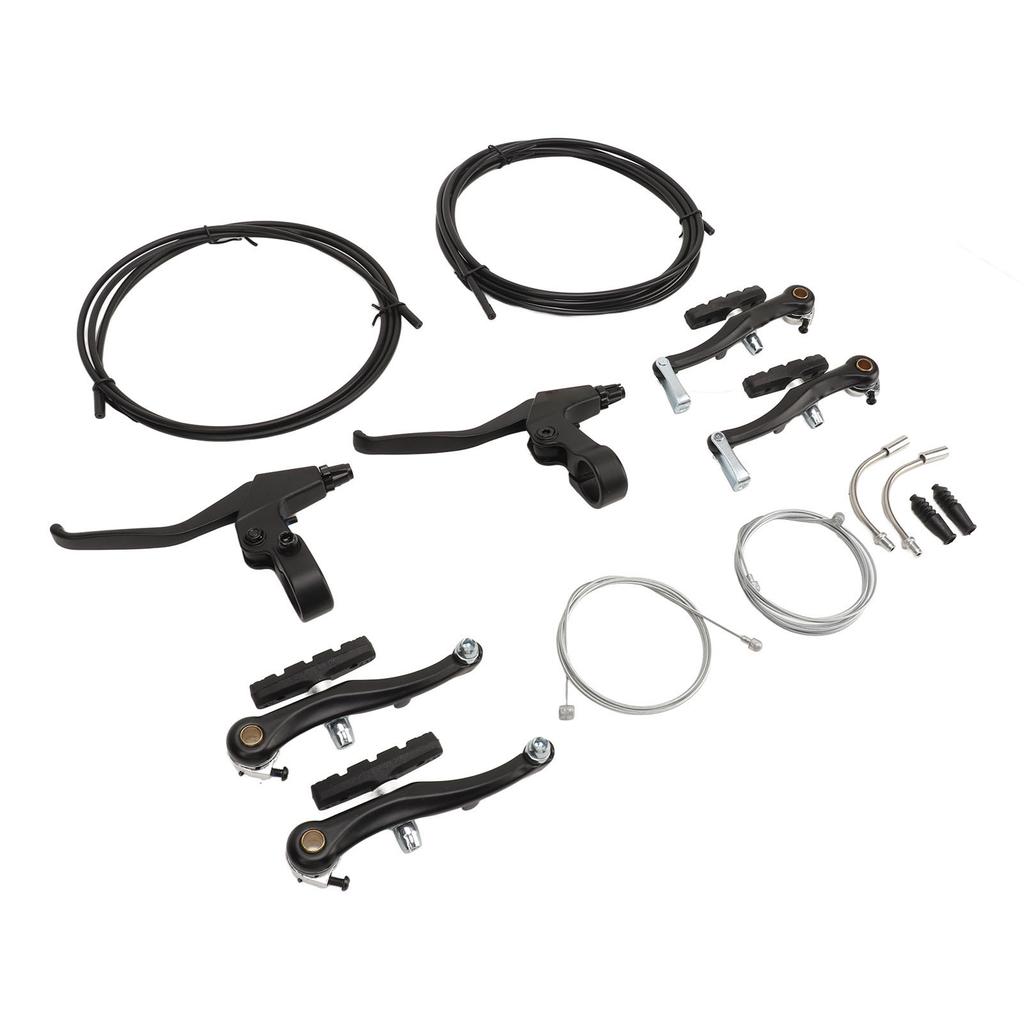 V Type Bike Brake Set with Brake Lever Brake Cable Complete Sensitive Braking Bike Front Rear Brake Kit for Replacement