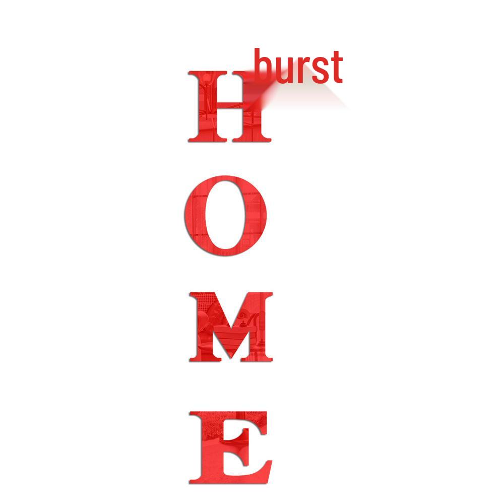 Englische Buchstaben "HOME" 3D Schmetterling Acryl Spiegel Wandaufkleber - Selbstklebende DIY Dekoration für Wohnzimmer.