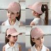 1-piece Set of Children's Hats, Summer Empty Top Hats, Baby Duck Tongue Hats, Girls' Bow Embroidered Sun Hats, Ponytail Tied Baseball Caps