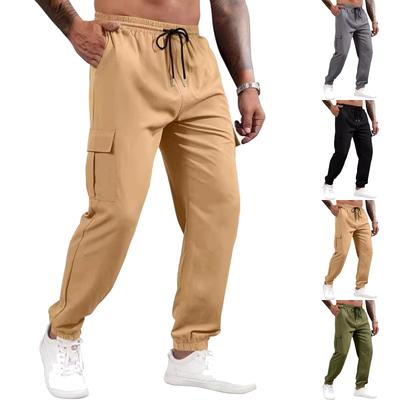 Men's Casual Multi-pocket Loose Straight-leg Workwear Trousers, Men's Outdoor Fitness Sports Trousers