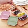 Creative Colorful Double Grid Seasoning Dish Condiment Dipping Bowl Jam Salad Sauce Ketchup Soy Sauce Vinegar Pickles Plate