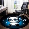 1pc Panda Beats Office Round Area Rug, Indoor Mat Suitable For Office, Under Office Chairs Bedroom Living Room Home Decor, Room Deco
