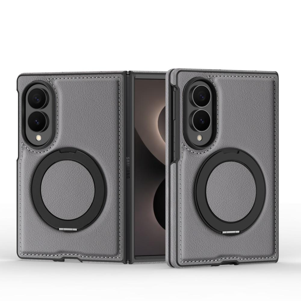 Für Samsung Z Fold 8 Ultra Z Fold 8 Business Lederstruktur Drehbarer Halter Hülle Mit Magnetischer Ladefunktion Stoßfeste Abdeckung Funda